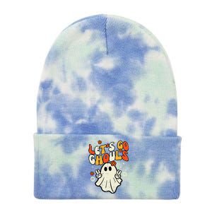 Halloween Lets Go Ghouls Ghost Retro Tie Dye 12in Knit Beanie