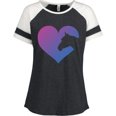 Horse Lover Gift For N And Who Love Horses Cute Gift Enza Ladies Jersey Colorblock Tee