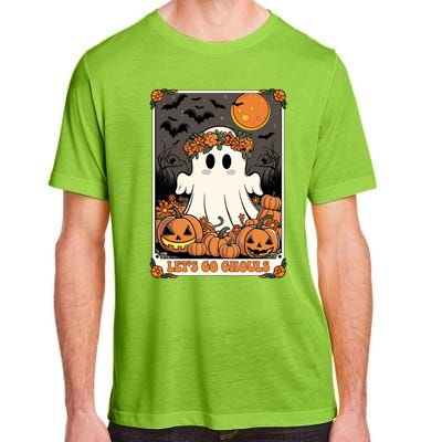 Halloween Lets Go Ghouls Ghost Retro Costume Tarot Card Gift Adult ChromaSoft Performance T-Shirt