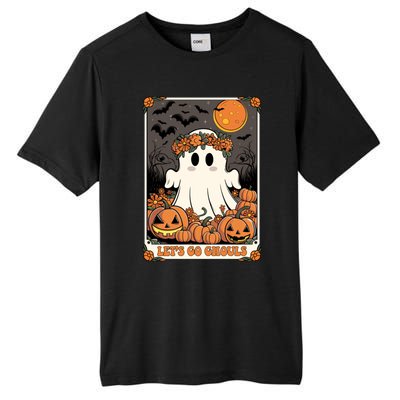 Halloween Lets Go Ghouls Ghost Retro Costume Tarot Card Gift Tall Fusion ChromaSoft Performance T-Shirt