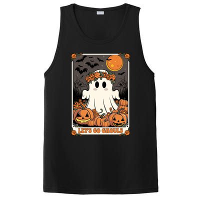 Halloween Lets Go Ghouls Ghost Retro Costume Tarot Card Gift PosiCharge Competitor Tank