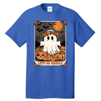 Halloween Lets Go Ghouls Ghost Retro Costume Tarot Card Gift Tall T-Shirt