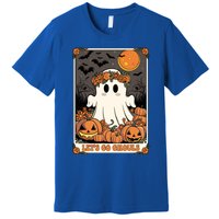 Halloween Lets Go Ghouls Ghost Retro Costume Tarot Card Gift Premium T-Shirt