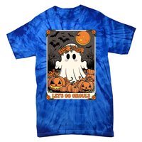 Halloween Lets Go Ghouls Ghost Retro Costume Tarot Card Gift Tie-Dye T-Shirt