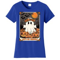 Halloween Lets Go Ghouls Ghost Retro Costume Tarot Card Gift Women's T-Shirt