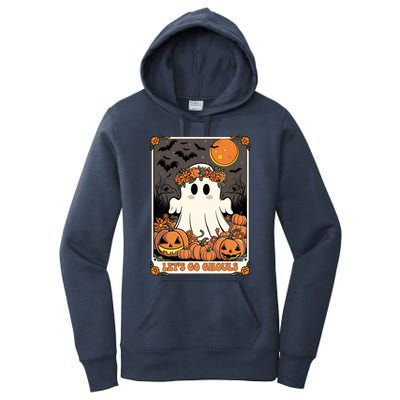 Halloween Lets Go Ghouls Ghost Retro Costume Tarot Card Gift Women's Pullover Hoodie