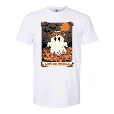 Halloween Lets Go Ghouls Ghost Retro Costume Tarot Card Gift Softstyle CVC T-Shirt