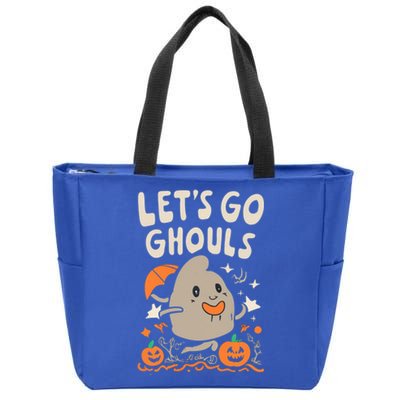 Halloween Lets Go Ghouls Spooky Sweet Potato Pumpkin Gift Zip Tote Bag