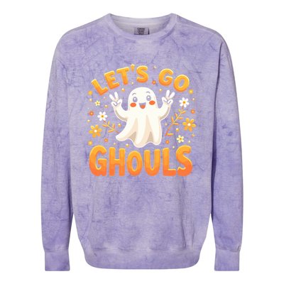 Halloween LetS Go Ghouls Ghost Retro Costume Great Gift Colorblast Crewneck Sweatshirt