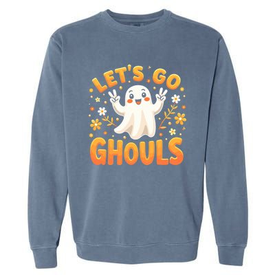 Halloween LetS Go Ghouls Ghost Retro Costume Great Gift Garment-Dyed Sweatshirt