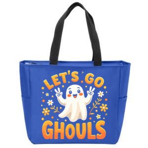 Halloween LetS Go Ghouls Ghost Retro Costume Great Gift Zip Tote Bag