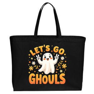 Halloween LetS Go Ghouls Ghost Retro Costume Great Gift Cotton Canvas Jumbo Tote