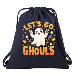 Halloween LetS Go Ghouls Ghost Retro Costume Great Gift Drawstring Bag