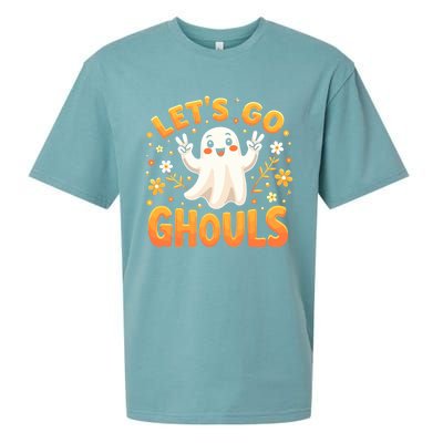 Halloween LetS Go Ghouls Ghost Retro Costume Great Gift Sueded Cloud Jersey T-Shirt