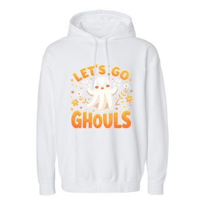 Halloween LetS Go Ghouls Ghost Retro Costume Great Gift Garment-Dyed Fleece Hoodie