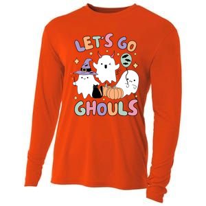 Halloween Let’S Go Ghouls Funny Spooky Ghost Gift Cooling Performance Long Sleeve Crew