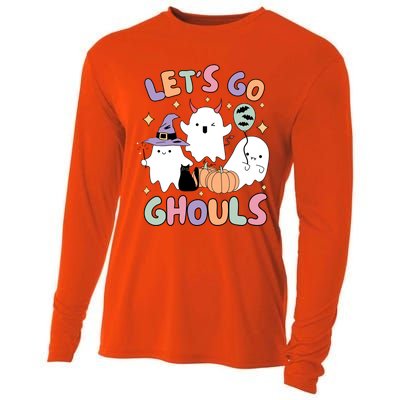 Halloween Let’S Go Ghouls Funny Spooky Ghost Gift Cooling Performance Long Sleeve Crew