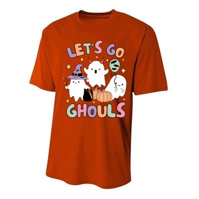 Halloween Let’S Go Ghouls Funny Spooky Ghost Gift Performance Sprint T-Shirt