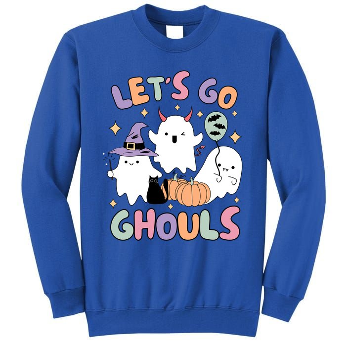 Halloween Let’S Go Ghouls Funny Spooky Ghost Gift Tall Sweatshirt