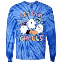 Halloween Let’S Go Ghouls Funny Spooky Ghost Gift Tie-Dye Long Sleeve Shirt