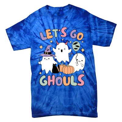 Halloween Let’S Go Ghouls Funny Spooky Ghost Gift Tie-Dye T-Shirt