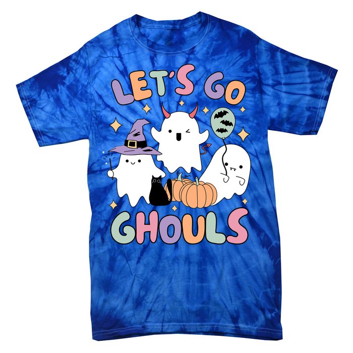 Halloween Let’S Go Ghouls Funny Spooky Ghost Gift Tie-Dye T-Shirt