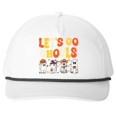 Halloween LetS Go Ghouls Ghost Retro Costume Gift Snapback Five-Panel Rope Hat