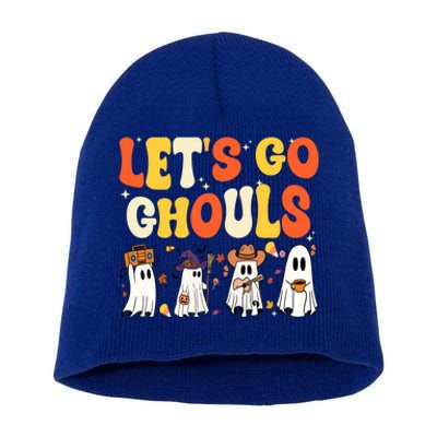 Halloween LetS Go Ghouls Ghost Retro Costume Gift Short Acrylic Beanie