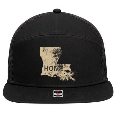 Home Louisiana Gold & Black 7 Panel Mesh Trucker Snapback Hat