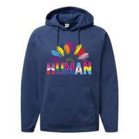 Human Lgbtq Gift Performance Fleece Hoodie