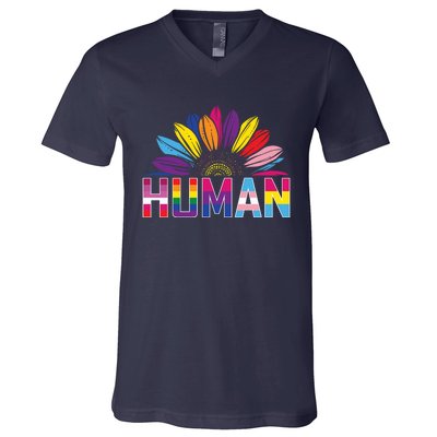 Human Lgbtq Gift V-Neck T-Shirt