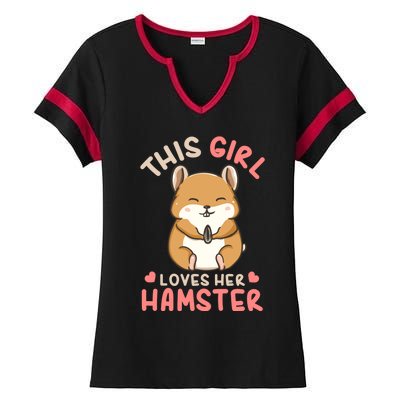 Hamster Lover Gift Cute Gift Ladies Halftime Notch Neck Tee