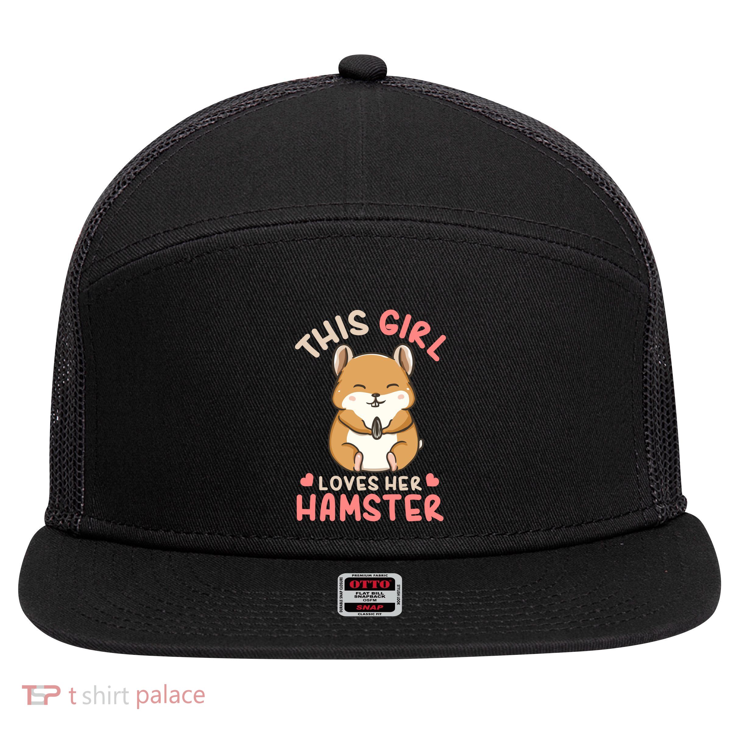Hamster Lover Gift Cute Gift 7 Panel Mesh Trucker Snapback Hat
