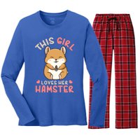 Hamster Lover Gift Cute Gift Women's Long Sleeve Flannel Pajama Set 