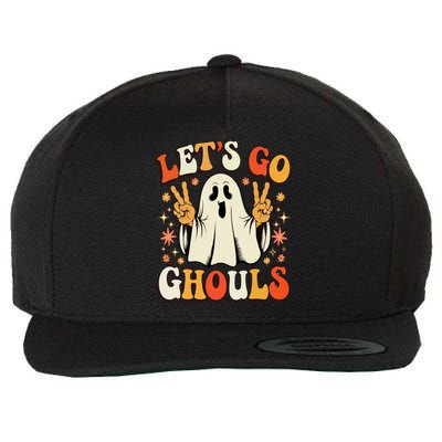 Halloween Lets Go Ghouls Ghost Retro Costume Gift Wool Snapback Cap