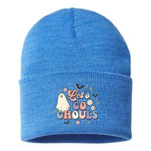 Halloween Lets Go Ghouls Ghost Retro Costume Gift Sustainable Knit Beanie