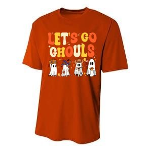 Halloween LetS Go Ghouls Ghost Retro Costume Funny Gift Performance Sprint T-Shirt