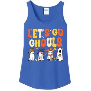 Halloween LetS Go Ghouls Ghost Retro Costume Funny Gift Ladies Essential Tank