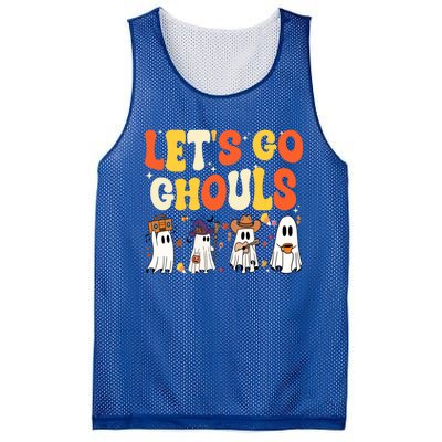 Halloween LetS Go Ghouls Ghost Retro Costume Funny Gift Mesh Reversible Basketball Jersey Tank