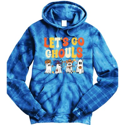 Halloween LetS Go Ghouls Ghost Retro Costume Funny Gift Tie Dye Hoodie