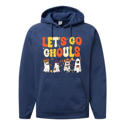 Halloween LetS Go Ghouls Ghost Retro Costume Funny Gift Performance Fleece Hoodie