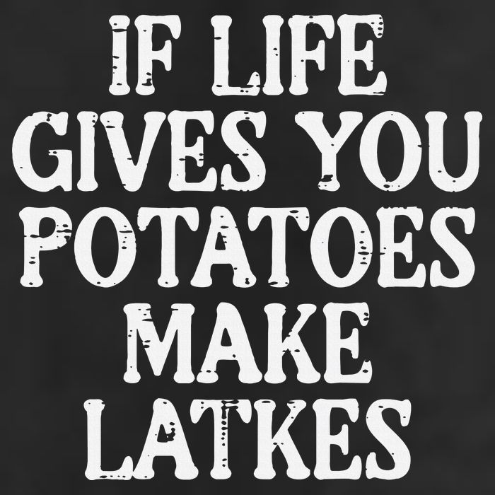 Hanukkah Life Gives Potatoes Make Latkes Chanukah 7 Panel Mesh Trucker Snapback Hat