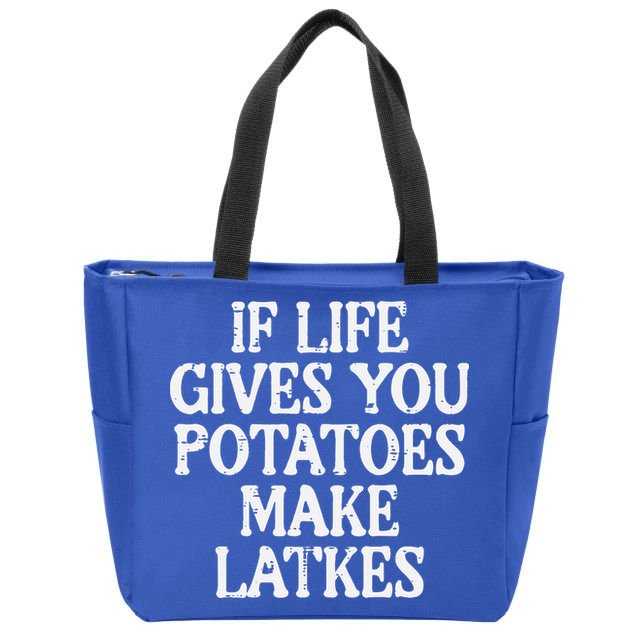 Hanukkah Life Gives Potatoes Make Latkes Chanukah Zip Tote Bag