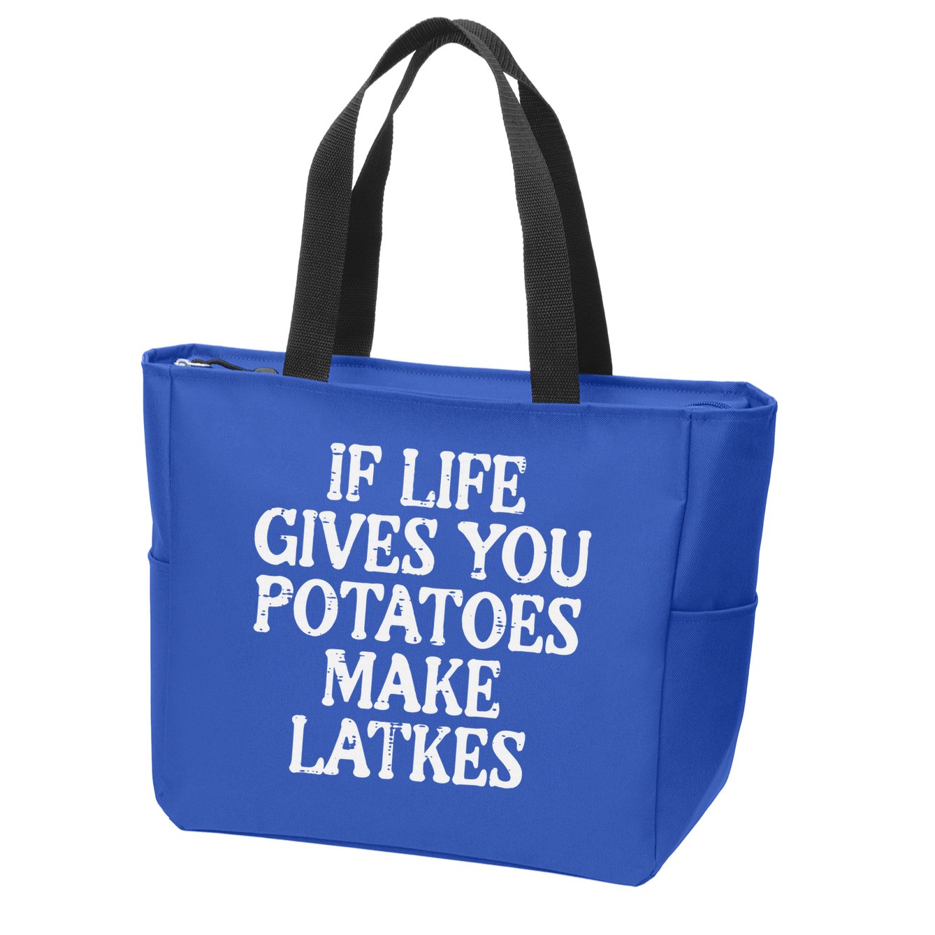Hanukkah Life Gives Potatoes Make Latkes Chanukah Zip Tote Bag