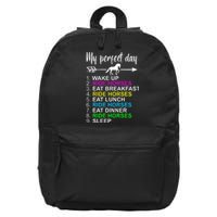 Horse Lover Horseback Riding Horse Lover Gift 16 in Basic Backpack