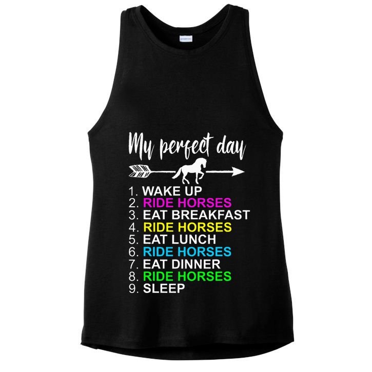 Horse Lover Horseback Riding Horse Lover Gift Ladies PosiCharge Tri-Blend Wicking Tank