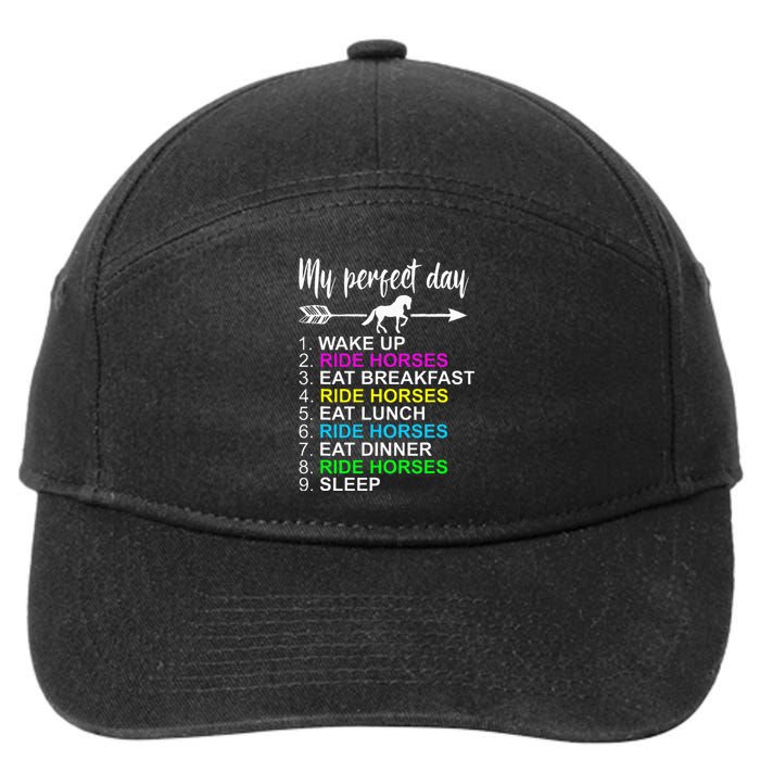 Horse Lover Horseback Riding Horse Lover Gift 7-Panel Snapback Hat