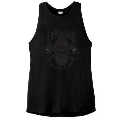 Hipster Lumberjack Ladies PosiCharge Tri-Blend Wicking Tank