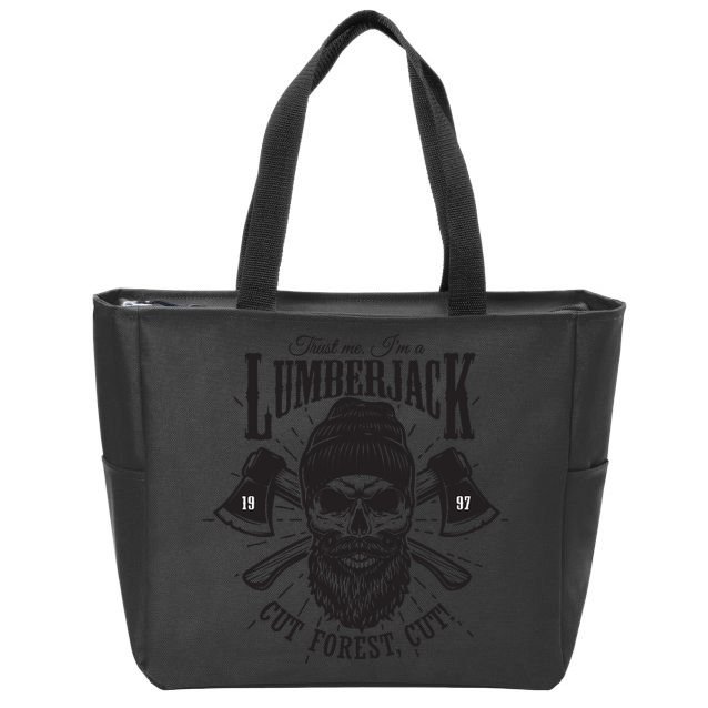 Hipster Lumberjack Zip Tote Bag