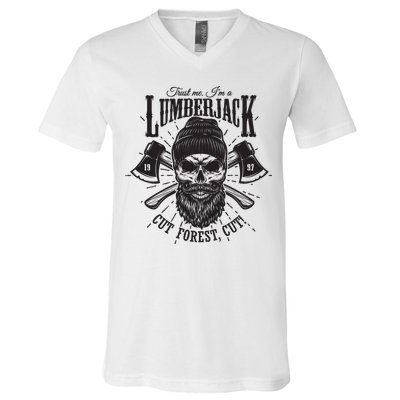 Hipster Lumberjack V-Neck T-Shirt